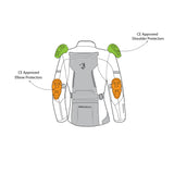 Casaco de motociclista Bela Hurricane 3 em 1 para mulher, preto, areia, tamanho F, amarelo