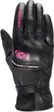 IXON RS SHINE 2 CUERO TEXTIL GUANTES MOTO MUJER NEGRO FUSHIA