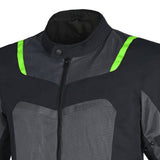 R-TECH SPIRAL MESH CHAQUETA DE MOTO DE HOMBRE TEXTIL NEGRO GRIS VERDE FLUO