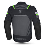 R-TECH SPIRAL MESH CHAQUETA DE MOTO DE HOMBRE TEXTIL NEGRO GRIS VERDE FLUO
