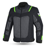 R-TECH SPIRAL MESH CHAQUETA DE MOTO DE HOMBRE TEXTIL NEGRO GRIS VERDE FLUO