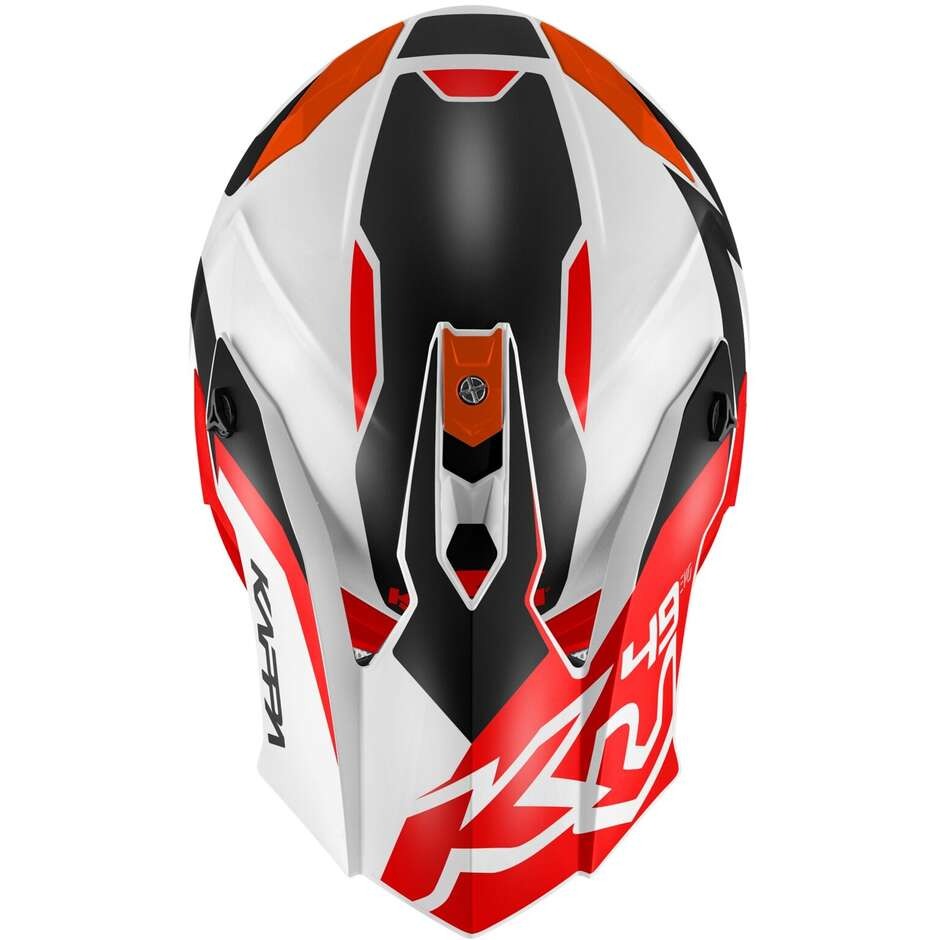 Kappa KV 49 Great motocross de Casco blanco rojo negro - CASCO