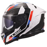 LS2 FF818 STORM III SPORTY CASCO DE MOTO BLANCO AZUL ROJO