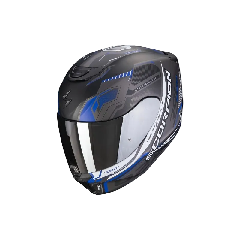 SCORPION - EXO 391 HAUT Noir mat-Argent-Bleu 