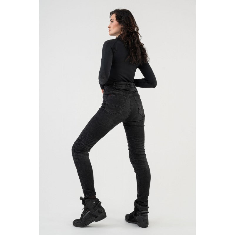 SHIMA METRO SCHWARZE DAMEN-MOTORRADJEANS