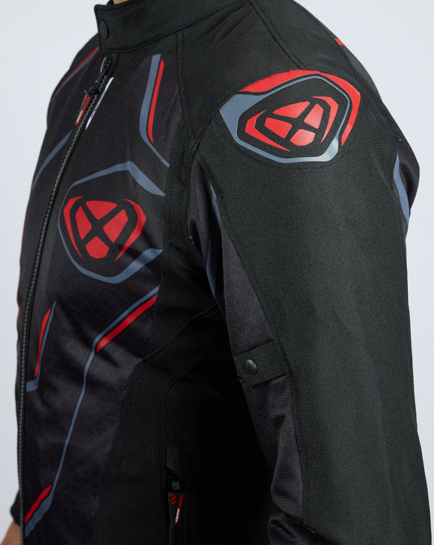 IXON DEMONIAK Verano Moto De Chaqueta Textil Negro Rojo