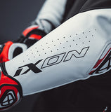 IXON VORTEX 3 Hombre Chaqueta De Cuero Motociclista De Carreras Negro Blanco