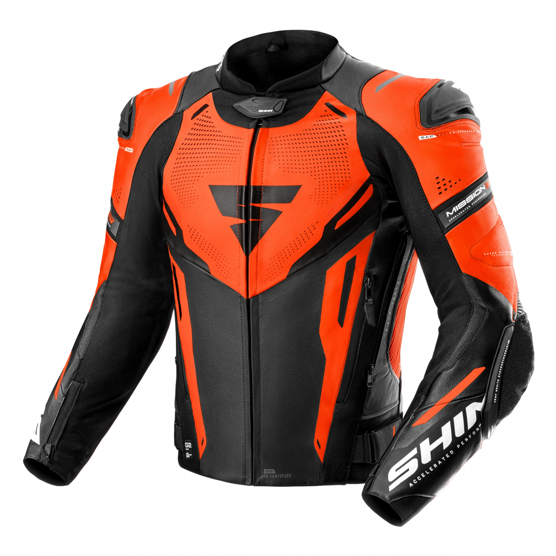 SHIMA MISSION ST Herren-Motorradjacke, fluoreszierend rot