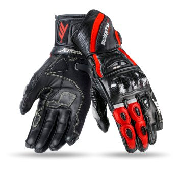 SEVENTY DEGREES SD-R12 VERANO GUANTE DE MOTO RACING HOMBRE NEGRO ROJO