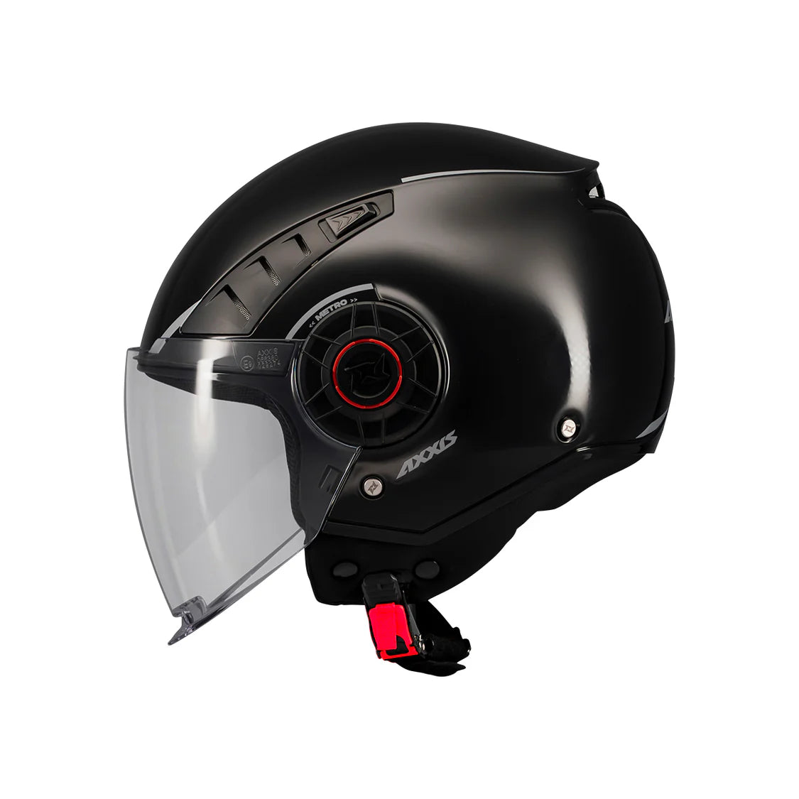 AXXIS OF513B METRO S SOLID V2 A1 CASCO DE MOTO NEGRO BRILLO