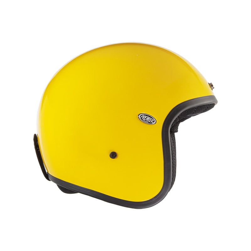 Premier Classic U12 Moto Cara abierta Casco Amarillo Flúor