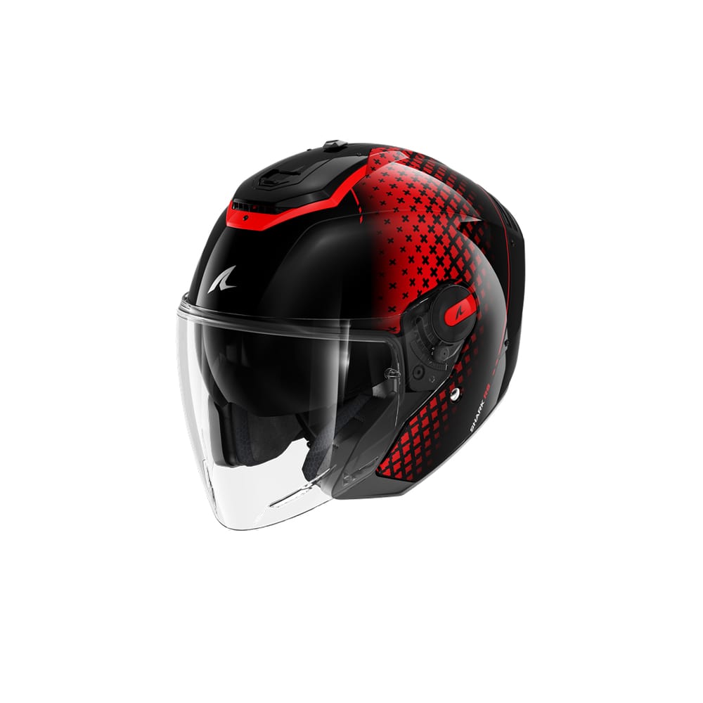SHARK Rs Jet Stride Negro Rojo Antracita Casco