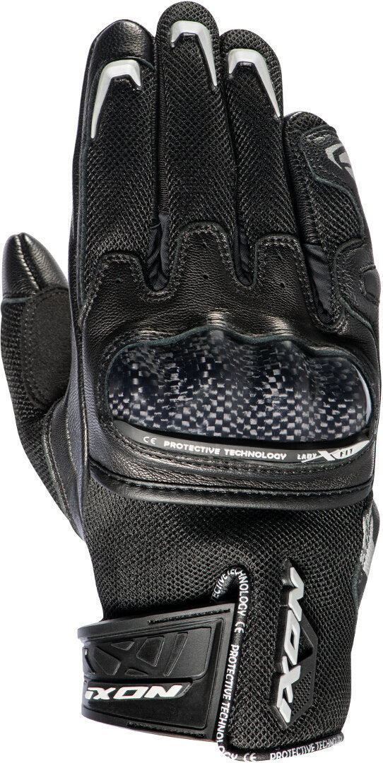 IXON RS RISE AIR MUJER CORTOS GUANTES MOTO NEGRO PLATA - GUANTES