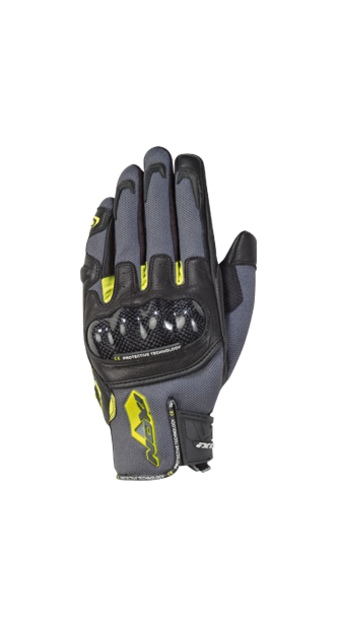 IXON RS RISE AIR hombre Roadster Guantes gris negro amarillo brillante - GUANTES