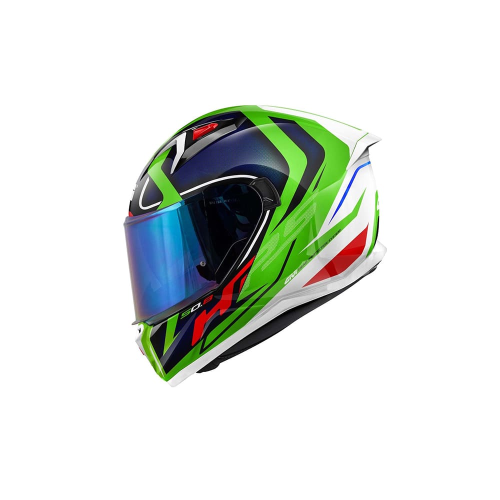 GIVI - CASCO FULL 50.8 RACER BLANCO VERDE AZUL