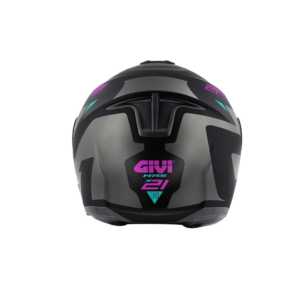 GIVI X.21 Mod modular para motocicleta Casco integral negro morado plateado