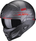 SCORPION  - EXO-COMBAT II XENON Negro mate-Rojo
