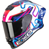 SCORPION EXO-R1 EVO II AIR CORNERING BLANCO AZUL ROSA