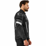 Casaco têxtil para motociclismo Shima Solid 2.0 para homem, preto e branco.