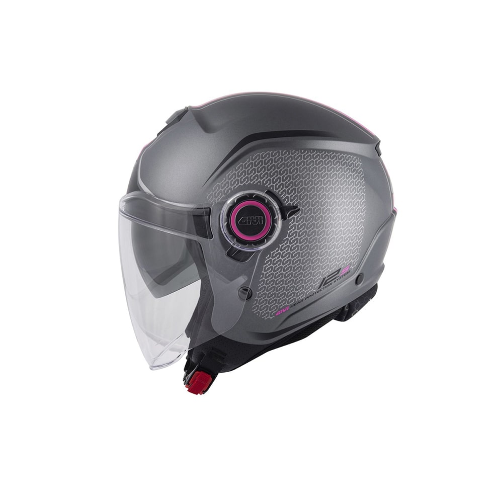 GIVI H125F THTP MOTO JET CASCOS TITANIO ROSA