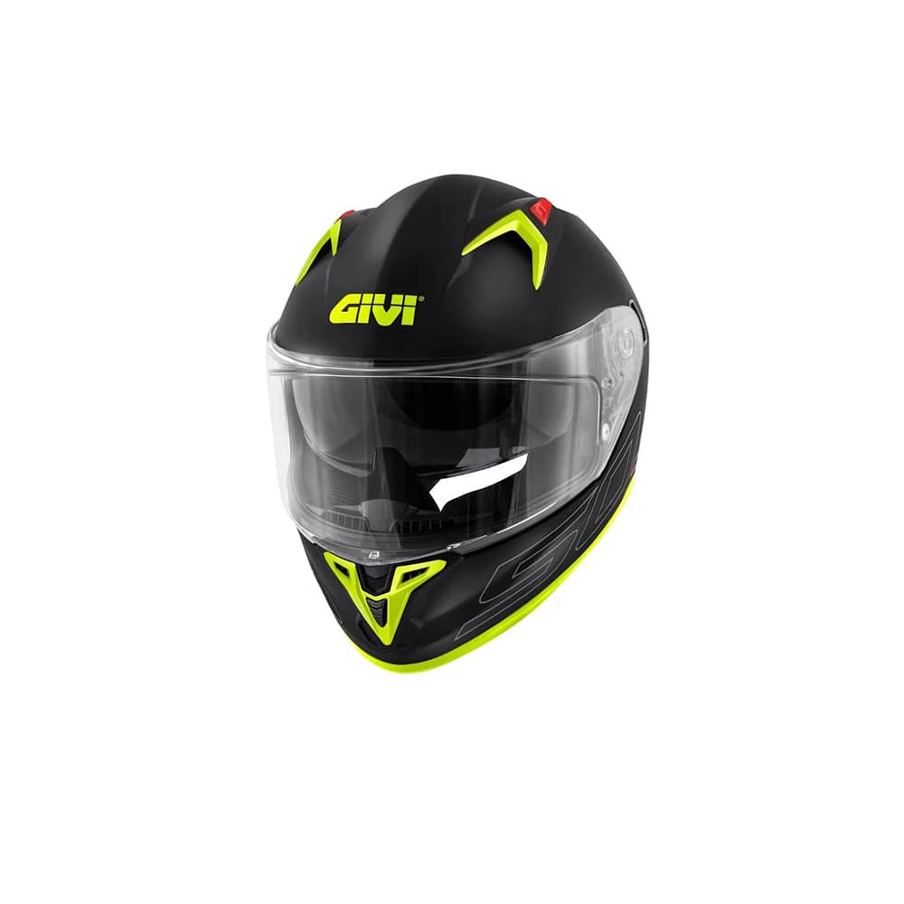 GIVI 50.9 Atomic Moto Deportivo Integral Casco Negro Plata Amarillo