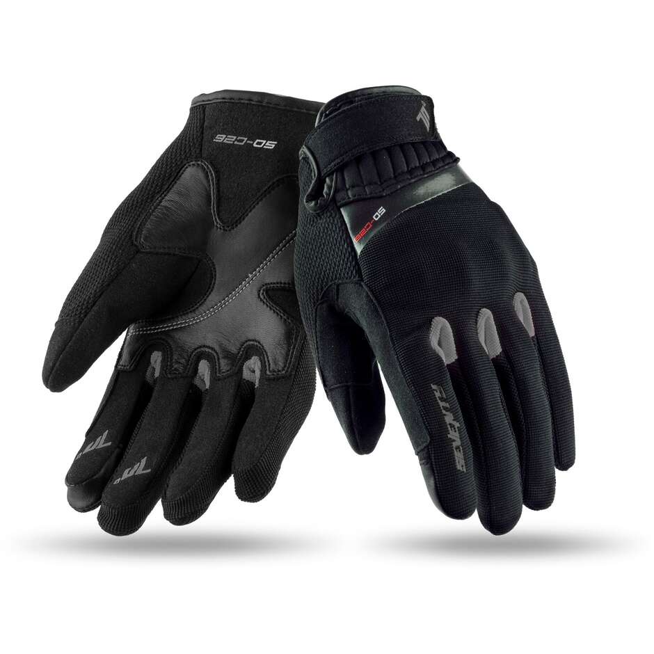 SEVENTY DEGREES SD-C26 GUANTE DE MOTO VERANO URBAN MUJER NEGRO GRIS