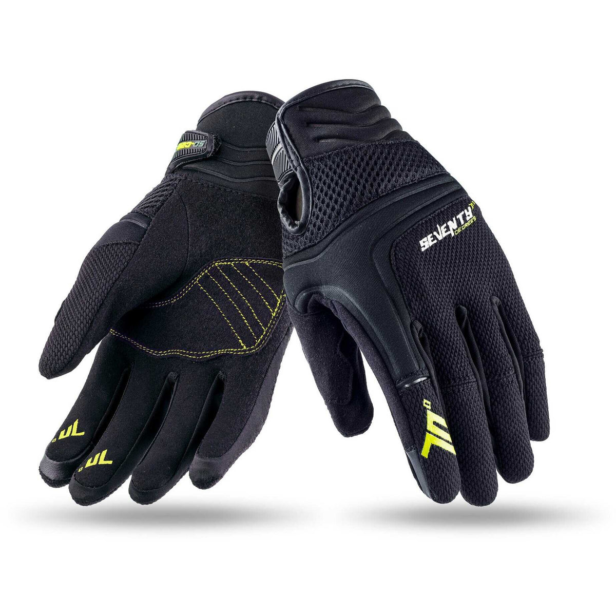 SEVENTY DEGREES SD-C28 GUANTE DE MOTO VERANO URBAN MUJER NEGRO AMARILLO
