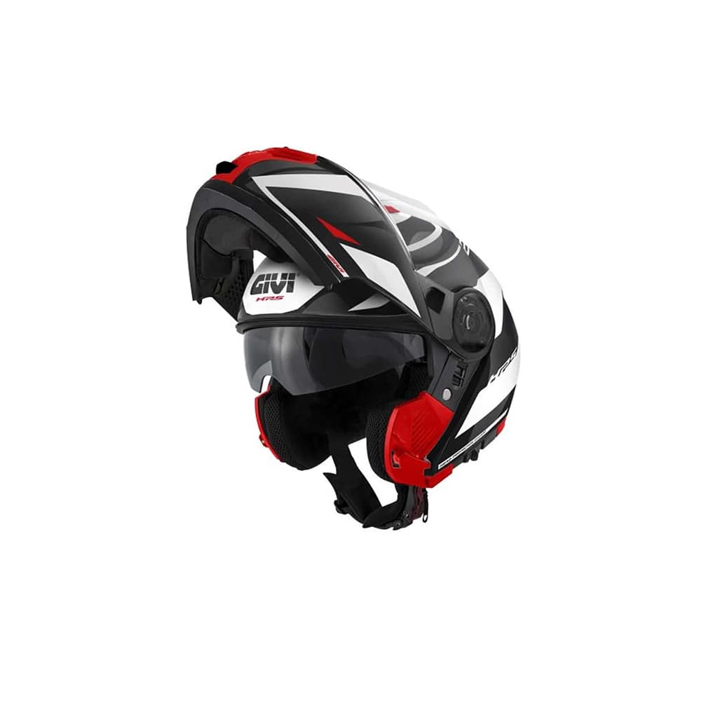 GIVI X.21 Motocicleta Voltear Hacia Arriba Casco Rojo Blanco Negro