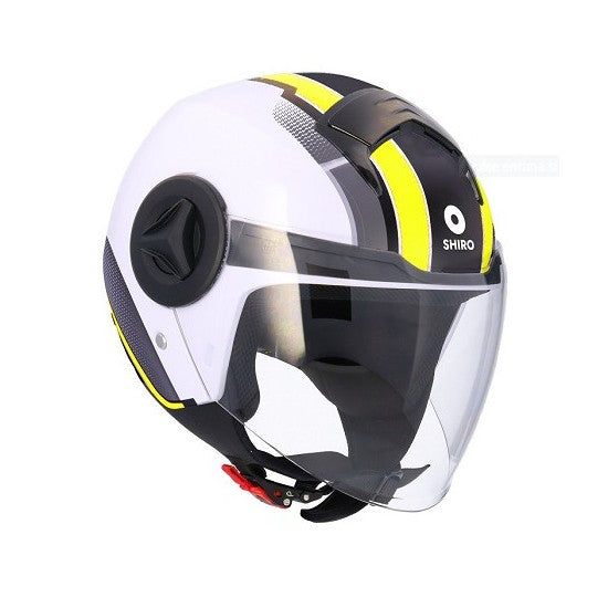 CASQUE DE MOTO SHIRO ATHENS DELPHI JET JAUNE FLUORESCENT