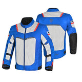 R-TECH SPIRAL MESH CHAQUETA DE MOTO DE HOMBRE TEXTIL  AZUL HIELO ROJO