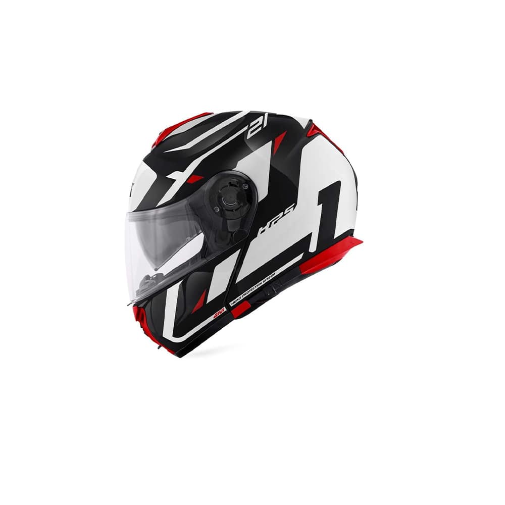 GIVI X.21 Motocicleta Voltear Hacia Arriba Casco Rojo Blanco Negro
