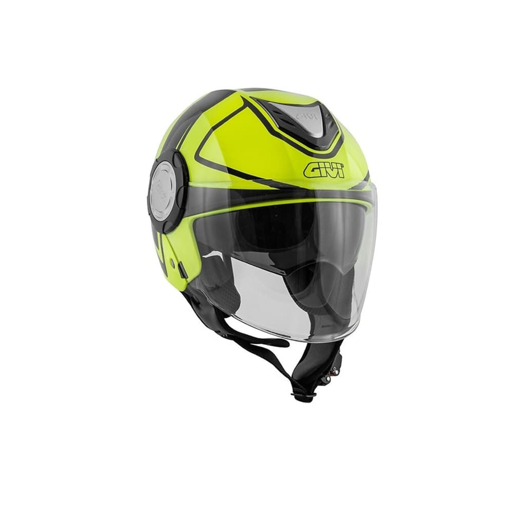 GIVI 12.4 FUTURE D RAYAS CASCO JET AMARILLO NN NEGRO