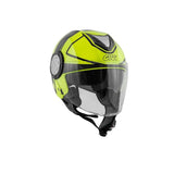 GIVI 12.4 FUTURE D RAYAS CASCO JET AMARILLO NN NEGRO