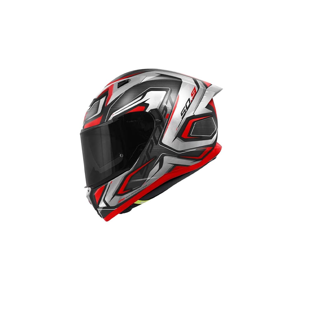 GIVI 50.9 ATOMIC MOTO DEPORTIVO INTEGRAL CASCO NEGRO PLATA ROJO