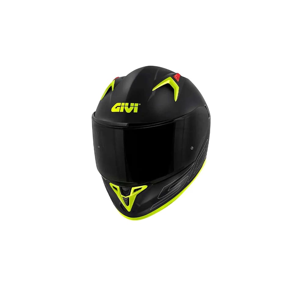GIVI 50.9 Atomic Moto Deportivo Integral Casco Negro Plata Amarillo