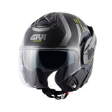 GIVI X30 PULSAR PUBY CASCO MODULAR DE MOTO NEGRO MATE AMARILLO TITANIO
