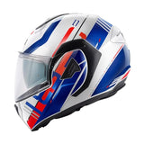 GIVI X30 PULSAR PULR CASCO MODULAR DE MOTO BLANCO AZUL ROJO