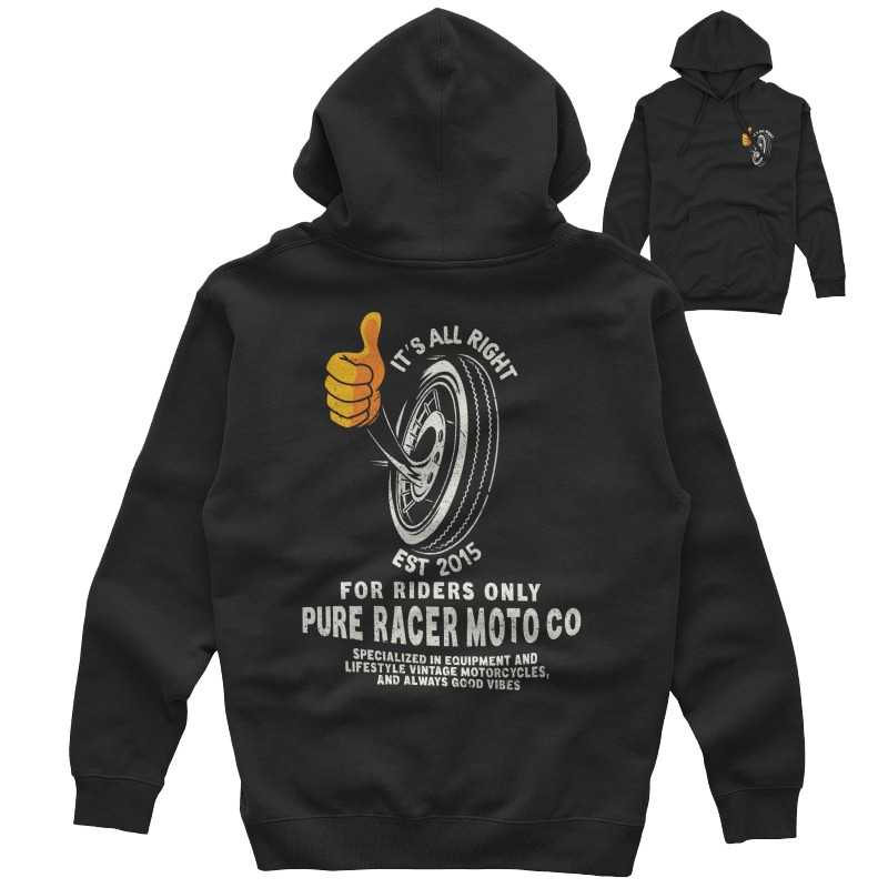 SUDADERA CAPUCHA PURERACER ITS ALL RIGHT BLACK
