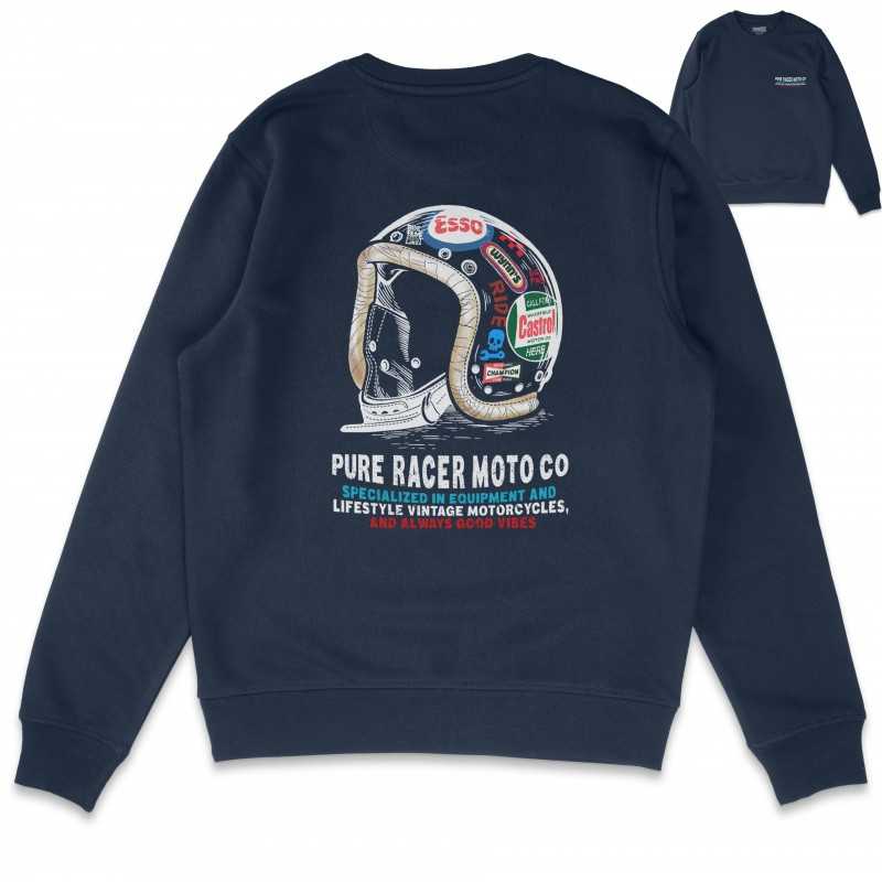 SUDADERA PURERACER STICKERS BLUE NAVY