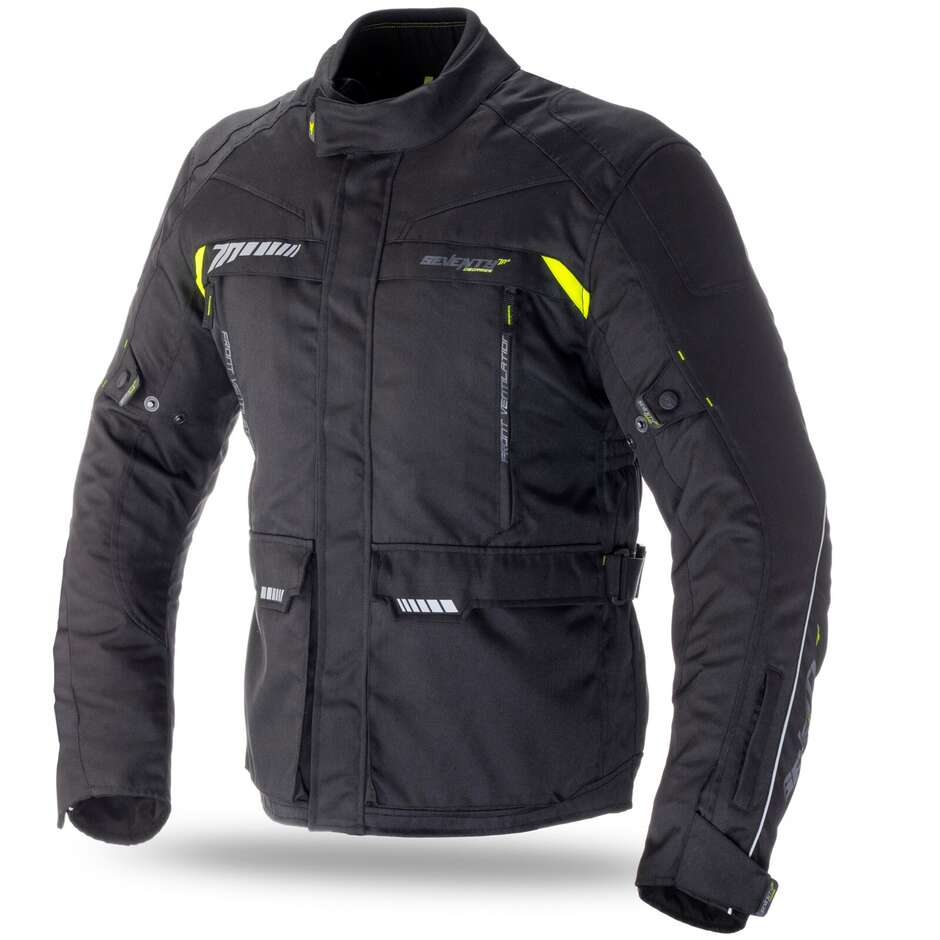 SEVENTY DEGREES SD-JT41 INVIERNO CHAQUETA DE MOTO TOURING HOMBRE NEGRO AMARILLO FLUOR