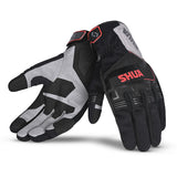 SHUA SEA BREEZE GUANTES DE MOTO DE VERANO HOMBRE NEGRO GRIS ROJO