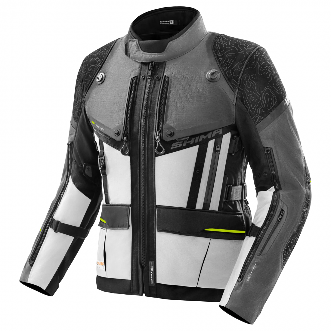 SHIMA TRACKER DE MOTO DE TURISMO CHAQUETA HOMBRE GRIS AMARILLO