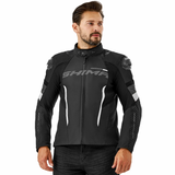 Casaco têxtil para motociclismo Shima Solid 2.0 para homem, preto e branco.