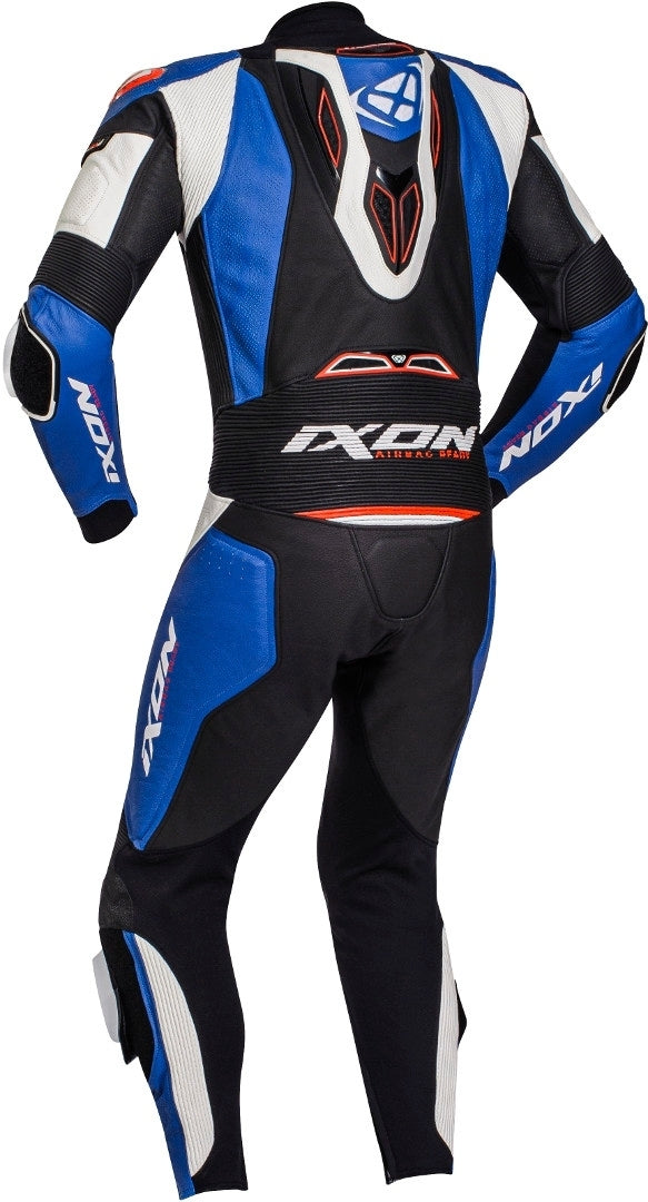 IXON VENDETTA EVO 1 PIEZA HOMBRE MOTO TRAJE DE CUERO NEGRO BLANCO AZUL