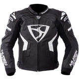 MUGENRACE LJ MNR 1821 MARCUS Chaqueta De Cuero Motocicleta Negro Blanco