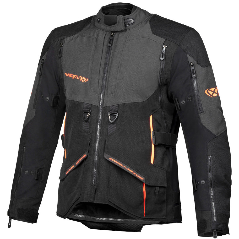 IXON RAGNAR Aventura Chaqueta Textil Moto Negro Antracita Naranja