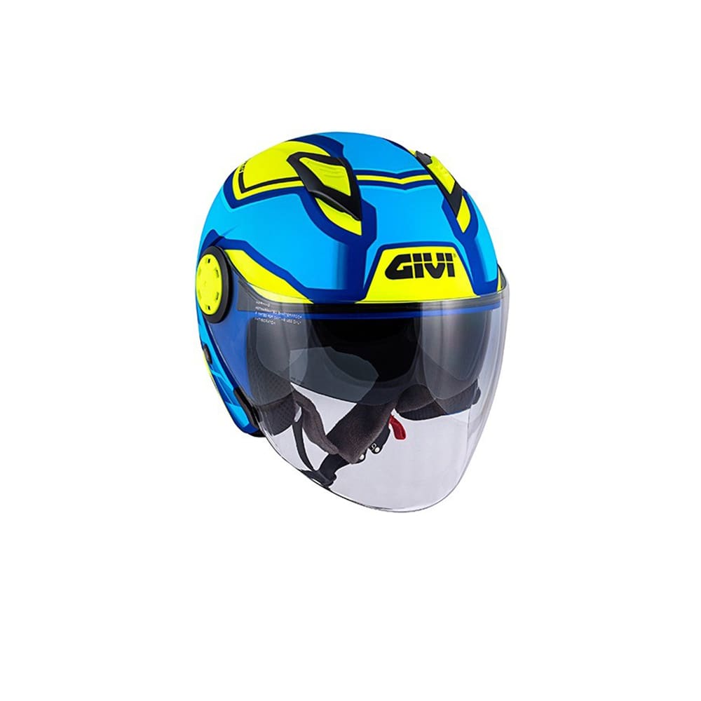 GIVI CASCO JET 12.3 STRATOS.D SOLID AZUL AMARILLO
