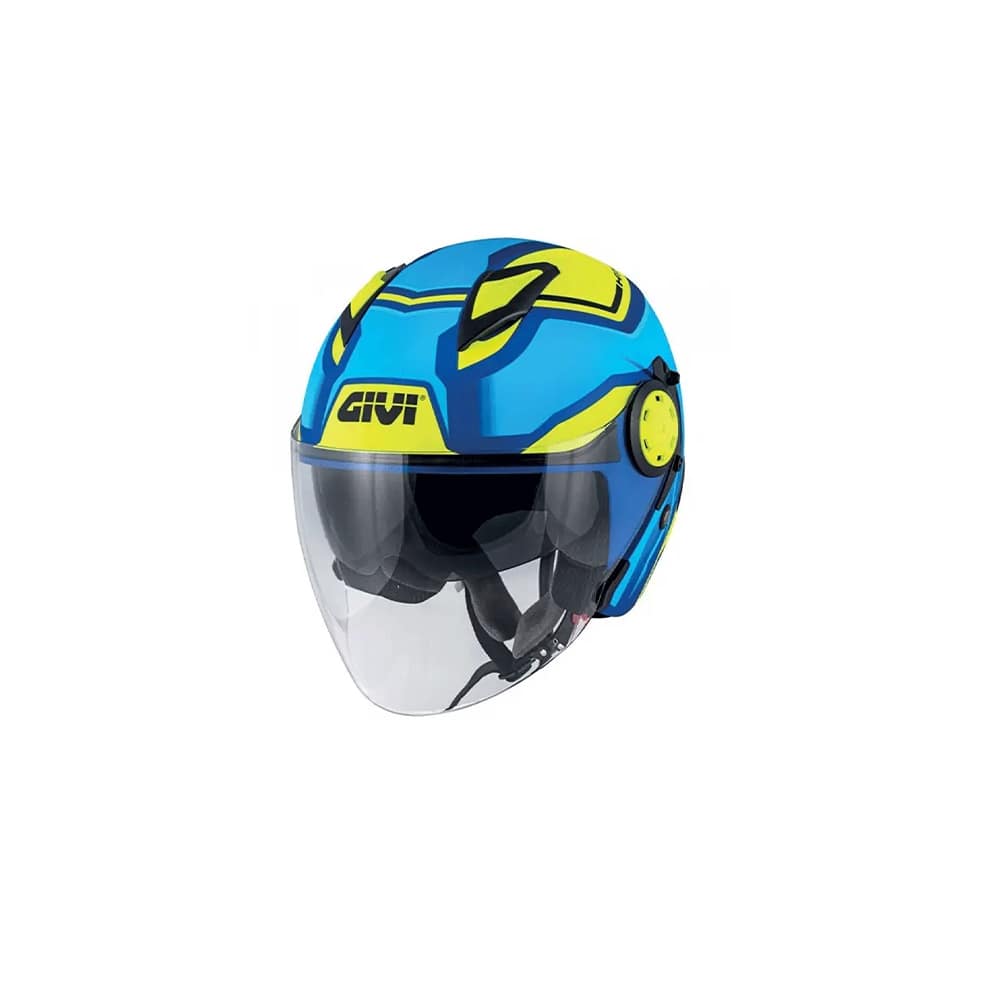 GIVI CASCO JET 12.3 STRATOS.D SOLID AZUL AMARILLO