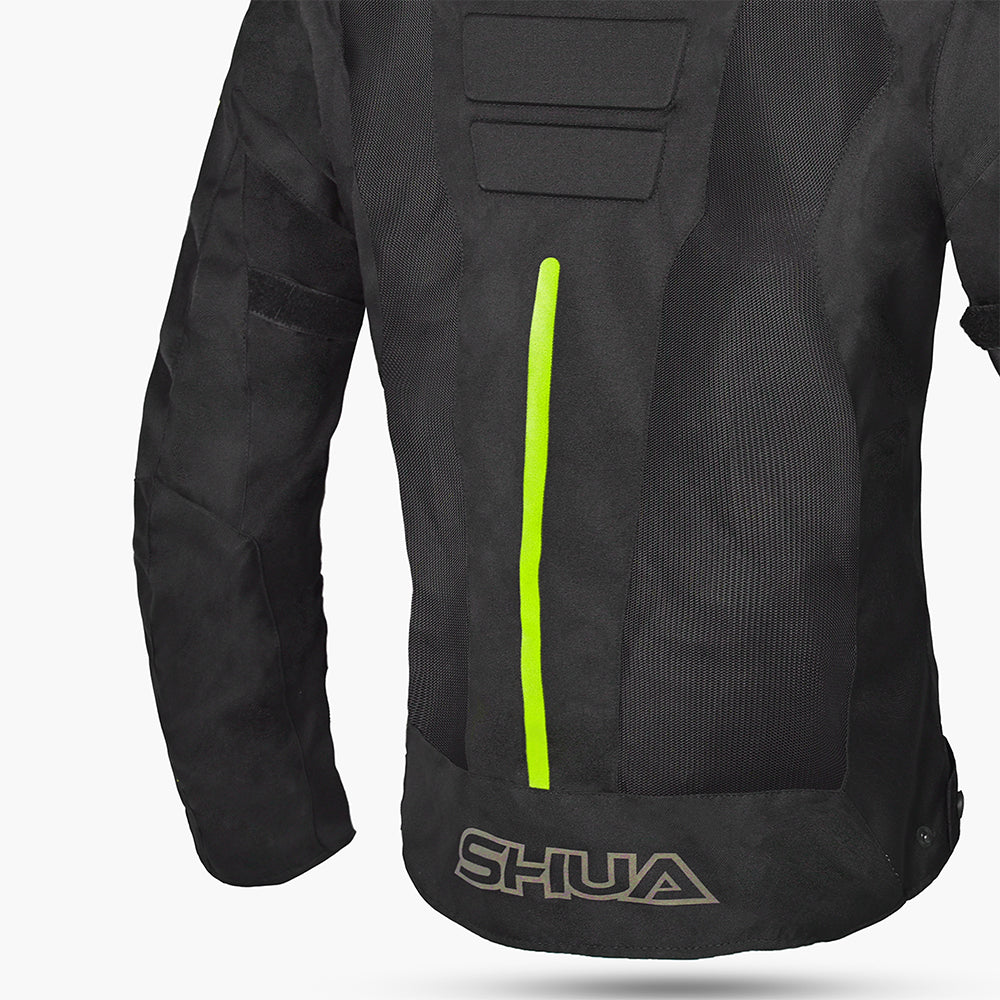 SHUA - Chaqueta Text Gravity Mesh Lady Negro/Amarillo fluor