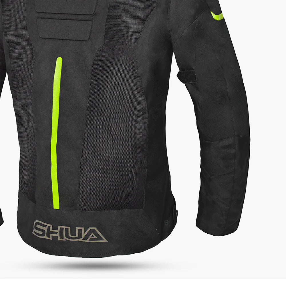 SHUA - Chaqueta Text Gravity Mesh Lady Negro/Amarillo fluor